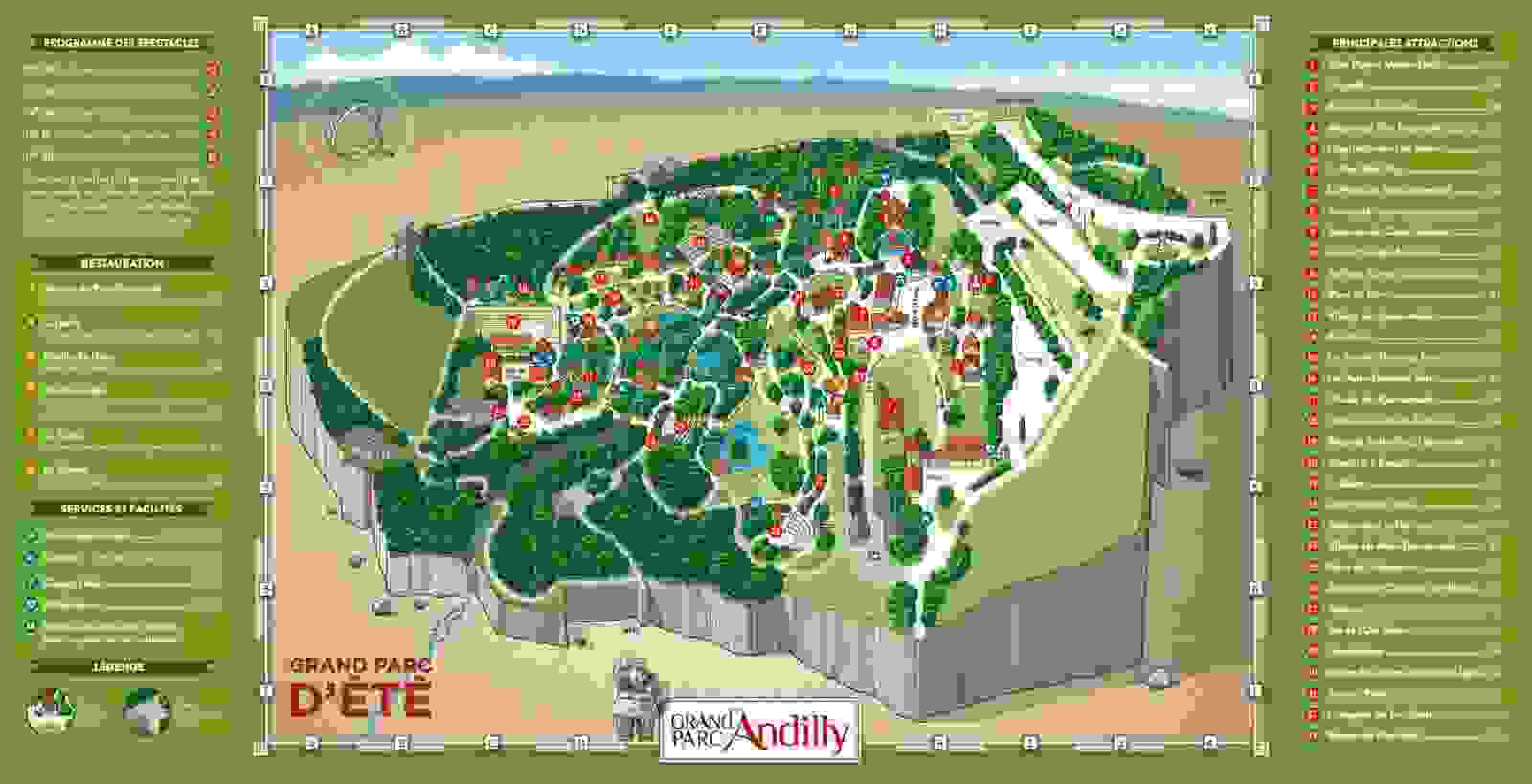 Plan Grand Parc d'Andilly d'été