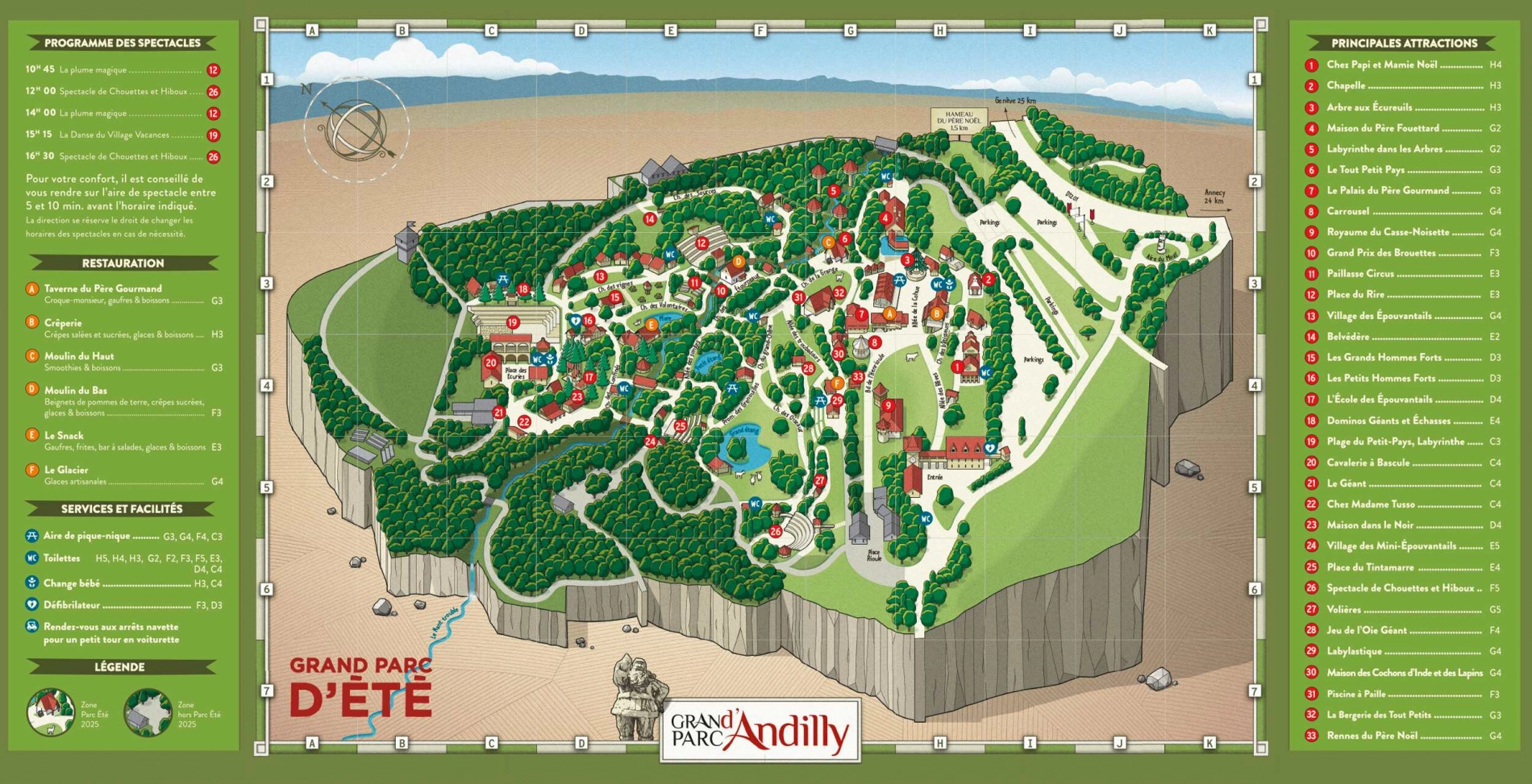Plan Grand Parc d'Andilly d'été